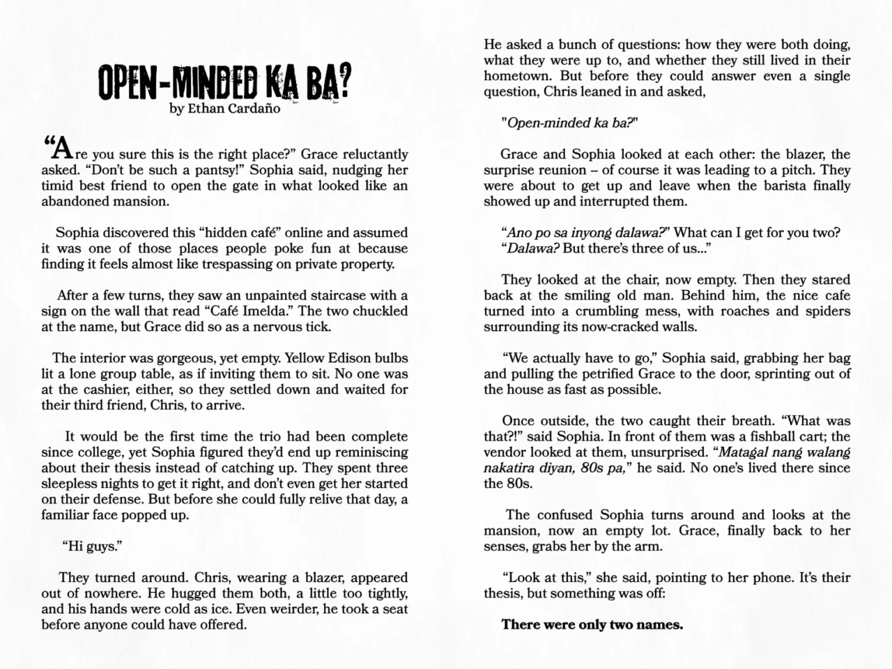 True Philippine Ghost Stories - Sample Story
